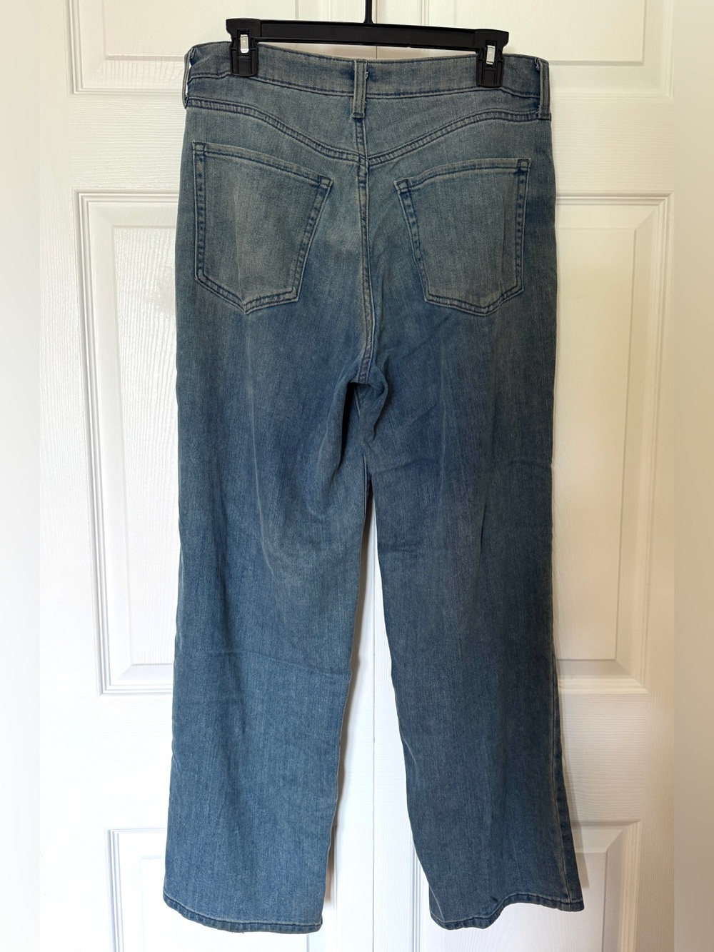 High Rise Loose Straight Leg Blue Jeans - Picture 2 of 3